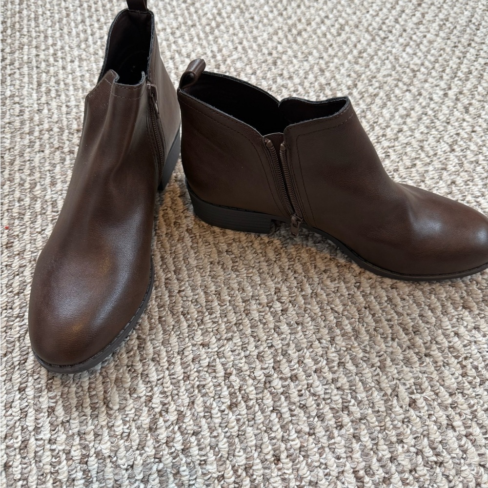 Sun + Stone Brown Ankle Boots